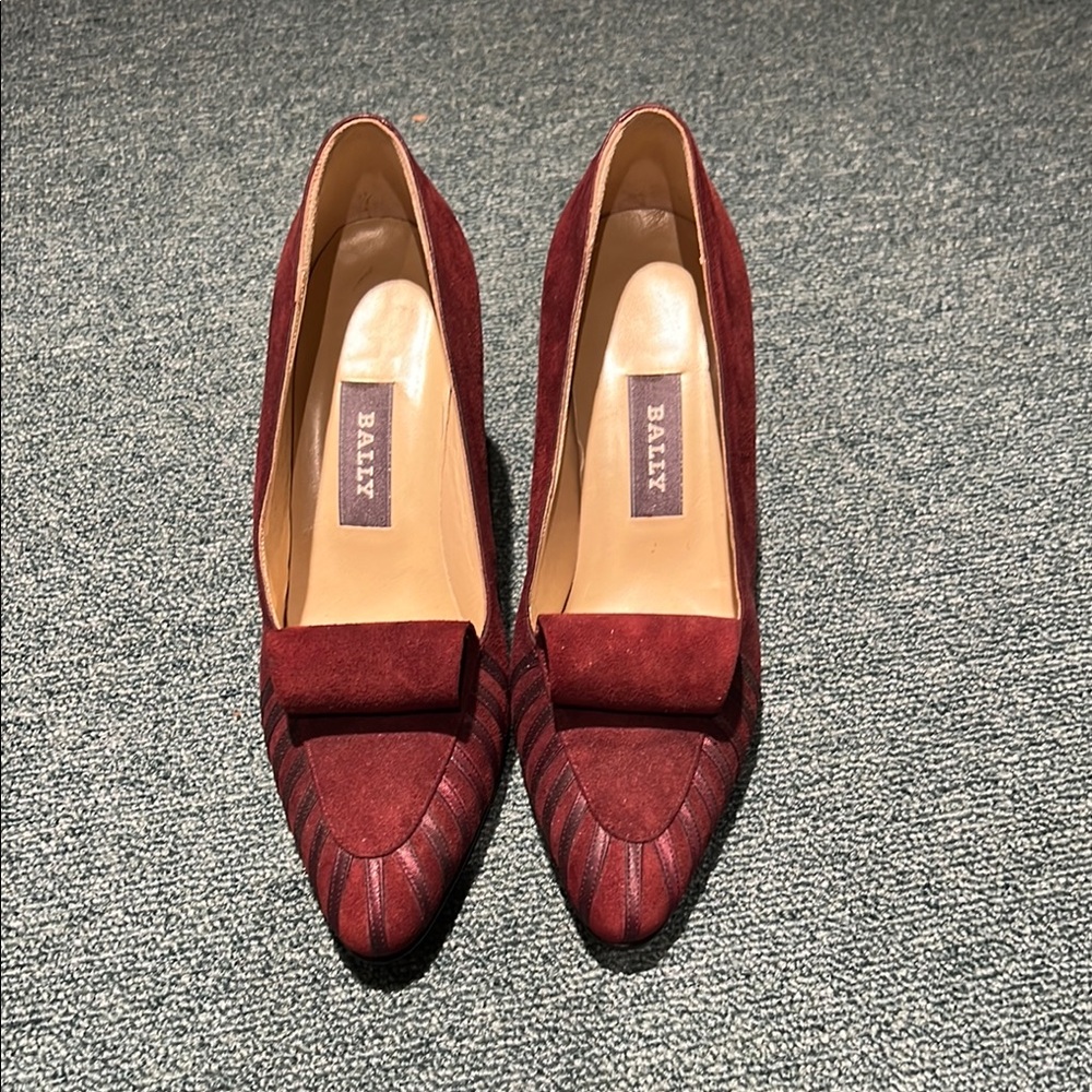 Bally Women's Burgundy Suede Heels